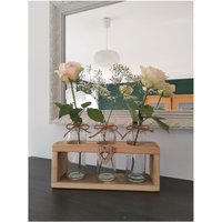 Glasvase, Holzdeko, Deko, Holzblume, Vase "Natural" Ff507002 von dekorIris