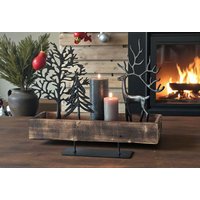 Holzboard Set Flambiert Auf Metallständer, Hirsch, Holzschale, Schale, Upcycling Holz, Baum Holzboard Set Flambiert Auf Metallständer, Hirsch, Holzschale, Schale, Upcycling Holz, Baum von dekorIris