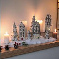 Lichthaus Set Keramik Speicherhäuser Windlicht 424 Teelichthaus von dekorIris