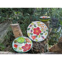 Speiseteller Teller Runde Platte Keramikteller Weiß Mit Blumenmuster Flor Verde 49-2 Speiseteller Teller Runde Platte Keramikteller Weiß Mit Blumenmuster Flor Verde 49-2 von dekorIris