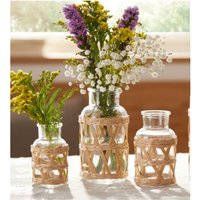 Vase, Glasvase, Landhausdeko, Vasenset, Gartendeko "Landfrauen" Ff513001 von dekorIris
