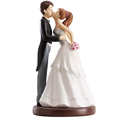Dekora - Küssendes Brautpaar Figur für Hochzeitstorte 16 cm, Schwarz/Weiß von dekora