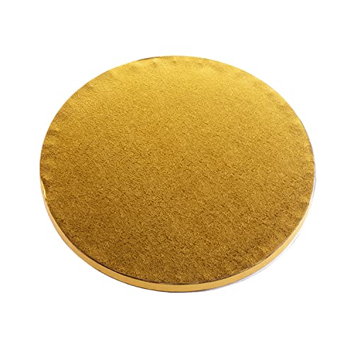 Dekora - Tortenunterlage Rund | Goldene Tortenplatte aus Pappe Wiederverwendbar - 40 cm von dekora