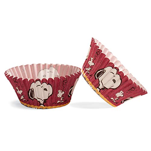 Snoopy 339243 Pack 50 Muffinförmchen Cupcakes Papier braun 5 x 5 x 3 cm von dekora