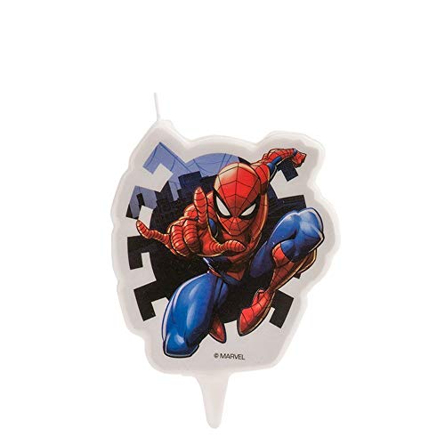 Spiderman 346187 Kerze FIGURINE 2D, Wachs, mehrfarbig, 5 x 2 x 8 cm von dekora