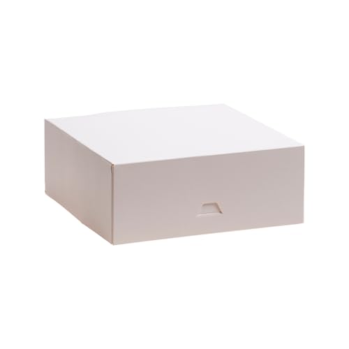 dekora - 50er Pack Tortenkartons 20 x 20 x 8 cm - Stabile Transportboxen für Torten, Kuchen, Muffins... - Einfach zu Montieren und Wiederverwendbar - Bio Karton aus Pflanzlichen Fasern - Weiß dekora - 50er Pack Tortenkartons 20 x 20 x 8 cm - Stabile Transportboxen für Torten, Kuchen, Muffins... - Einfach zu Montieren und Wiederverwendbar - Bio Karton aus Pflanzlichen Fasern - Weiß von dekora