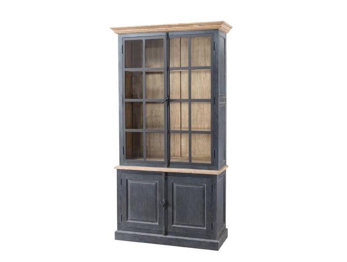 Vitrine Gordes 110x46x230 old black & natural von dekoria