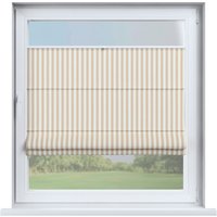 stoff-Plissee I Beige-Ecru Gestreift 2 Varianten Ohne Bohren Am Rahmen Hängend & An Der Glasscheibe Im Montiert von dekoriaathome