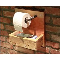 Massiver Toilettenpapierhalter Aus Holz Mit Ablagebox - Farbe Natur Klopapierrollenhalter Fertig Montiert Handmade Norddeuts von dekorie67