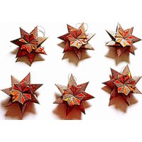 6 Sterne Origamisterne 3-D Stern Mit 7 Spitzen 3 X 11 cm Weihnachten Advent Fensterdeko Kupfer/Glitzer 6 Sterne Origamisterne 3-D Stern Mit 7 Spitzen 3 X 11 cm Weihnachten Advent Fensterdeko Kupfer/Glitzer von dekosterne