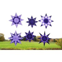 6 Transparentsterne Set Nr. 235 14 - 18 cm Helllila Weihnachten Advent Fensterdeko Sterne von dekosterne
