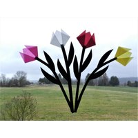 Blumen 4 Stück Transparente Fensterdeko Frühlingsdeko Bunt von dekosterne