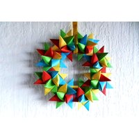 Fröbelsterne Kranz 16 cm Bunt Sterne Deko Weihnachtsdeko Advent Papier Fröbelsterne Kranz 16 cm Bunt Sterne Deko Weihnachtsdeko Advent Papier von dekosterne