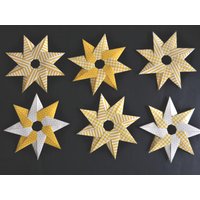 Sterne Gelb/Weiß Papiersterne 6 Stück 15 cm Weihnachtsstern Weihnachtsbaum Deko Advent Geschenkanhänger Sterne Gelb/Weiß Papiersterne 6 Stück 15 cm Weihnachtsstern Weihnachtsbaum Deko Advent Geschenkanhänger von dekosterne