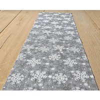 Tischband Tischläufer 250cm X 28cm Dekostofff Grau Silber von dekotrend24