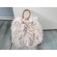 Türstopper Türpuffer 15cm Farbig Sortiert Fell Plüsch Hell Braun Grau von dekotrend24