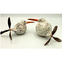 2 Möwen Mit Feder-Propeller Für Gartenstecker von dekoundmeer