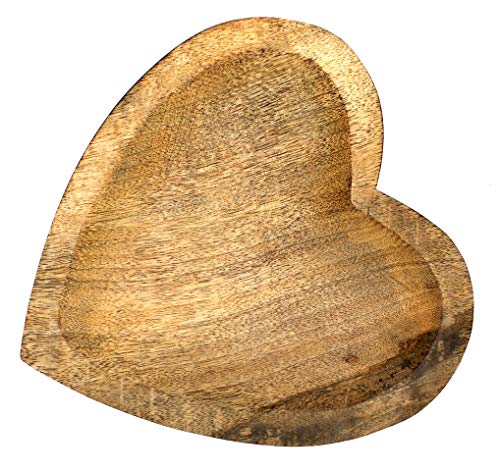 dekoundmeer Mango Herz Schale Teller Herzform aus Holz (20 cm) von dekoundmeer