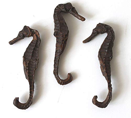 dekoundmeer 3 Seepferdchen ca. 9cm aus Gießharz - wie echt von dekoundmeer