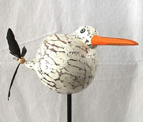 dekoundmeer Gartenstecker Möwe Erna mit Propeller 106 cm Höhe Handarbeit von dekoundmeer