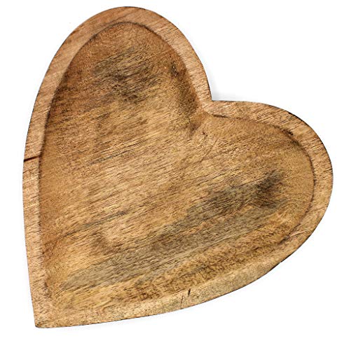 dekoundmeer Mango Herz Schale Teller Herzform aus Holz (26 cm) von dekoundmeer