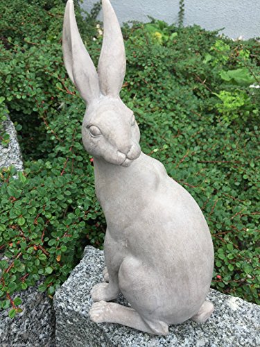 Dekofigur Figur Dekoration Hase Kaninchen Polyresin Shabby Antik Stil H 30,5 cm von dekowonderland