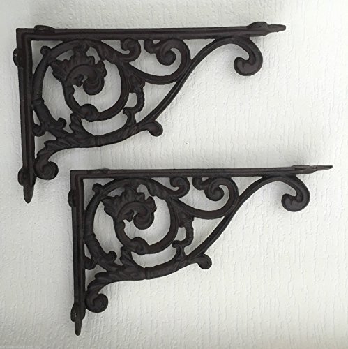 Set Paar Wandhalter Halter Winkel Regalhalter Regalträger Regal Antik Gusseisen von dekowonderland