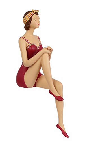 dekowonderland Pin Up Girl Deko Figur Kantenhocker Shabby Frankreich Antik Stil H 32,5 cm von dekowonderland