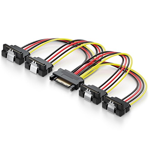 deleyCON 0,15m SATA Y-Adapter - 1x Buchse zu 4x Stecker Gewinkelt - Internes HDD SSD Stromkabel - Bis zu 4 Geräte Versorgen deleyCON 0,15m SATA Y-Adapter - 1x Buchse zu 4x Stecker Gewinkelt - Internes HDD SSD Stromkabel - Bis zu 4 Geräte Versorgen von deleyCON
