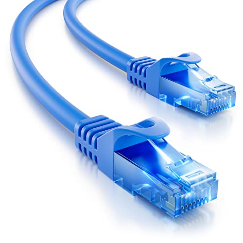 deleyCON 0,25m CAT.6 Ethernet Gigabit Lan Netzwerkkabel RJ45 CAT6 Kabel Patchkabel Kompatibel zu CAT.5 CAT.5e CAT.6a Cat.7 - Blau von deleyCON