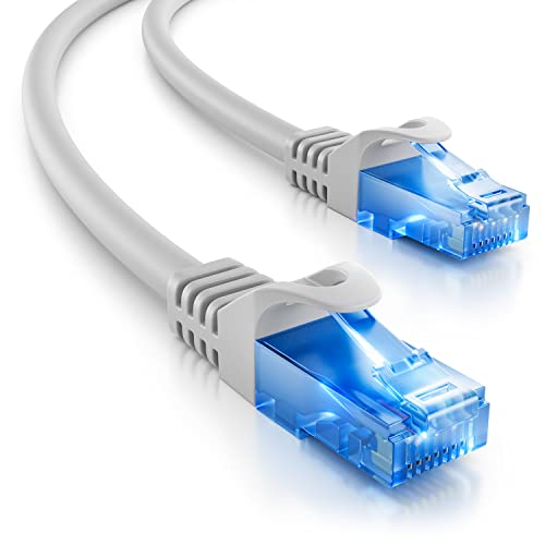 deleyCON 0,25m CAT.6 Ethernet Gigabit Lan Netzwerkkabel RJ45 CAT6 Kabel Patchkabel U/UTP Kompatibel zu CAT.5 CAT.5e CAT.6a Cat.7 - Grau von deleyCON