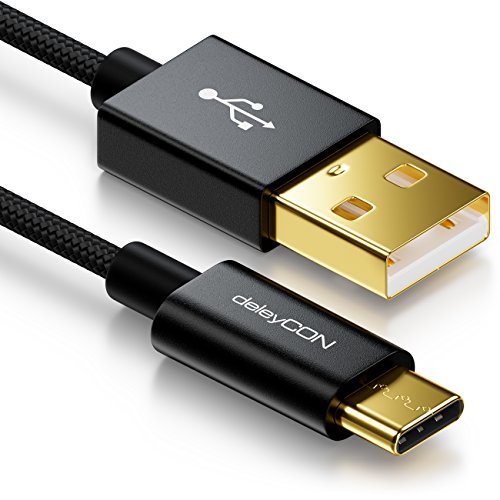 deleyCON 0,5m USB-C Kabel - Ladekabel Datenkabel - Nylon + Metallstecker - USB C auf USB A - Kompatibel mit Apple Samsung Google Huawei Xiaomi Tablet Laptop PC - Schwarz deleyCON 0,5m USB-C Kabel - Ladekabel Datenkabel - Nylon + Metallstecker - USB C auf USB A - Kompatibel mit Apple Samsung Google Huawei Xiaomi Tablet Laptop PC - Schwarz von deleyCON