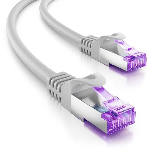 deleyCON 1,5m CAT7 Netzwerkkabel - 10 Gigabit - RJ45 Patchkabel Ethernet Kabel (Kupfer, SFTP PiMF Schirmung) - für Highspeed LAN DSL Switch Modem Router Patchpanel CAT7 CAT6 CAT5 - Grau von deleyCON