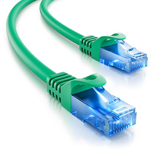 deleyCON 10m CAT.6 Ethernet Gigabit Lan Netzwerkkabel RJ45 CAT6 Kabel Patchkabel Kompatibel zu CAT.5 CAT.5e CAT.6a Cat.7 - Grün von deleyCON