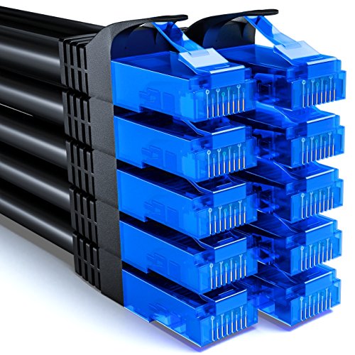 deleyCON 10x 1m CAT6 Netzwerkkabel Set - U-UTP RJ45 CAT-6 LAN Kabel Patchkabel Ethernetkabel DSL Switch Router Modem Repeater Patchpanel - Schwarz deleyCON 10x 1m CAT6 Netzwerkkabel Set - U-UTP RJ45 CAT-6 LAN Kabel Patchkabel Ethernetkabel DSL Switch Router Modem Repeater Patchpanel - Schwarz von deleyCON