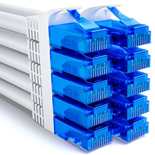 deleyCON 10x 1m CAT6 Netzwerkkabel Set - U-UTP RJ45 CAT-6 LAN Kabel Patchkabel Ethernetkabel DSL Switch Router Modem Repeater Patchpanel - Weiß deleyCON 10x 1m CAT6 Netzwerkkabel Set - U-UTP RJ45 CAT-6 LAN Kabel Patchkabel Ethernetkabel DSL Switch Router Modem Repeater Patchpanel - Weiß von deleyCON
