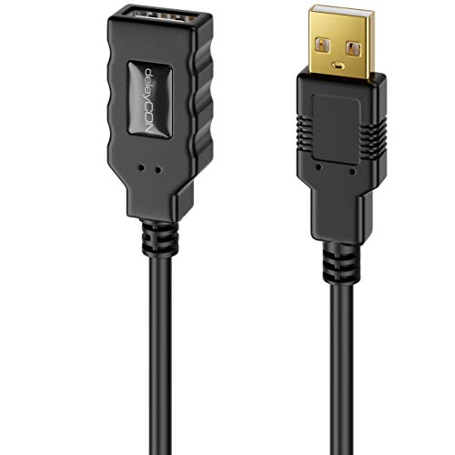 deleyCON 15m Aktives USB 2.0 Kabel Aktive Verlängerung mit Signalverstärker USB2.0 Repeaterkabel Verlängerungskabel PC Computer Drucker Scanner von deleyCON