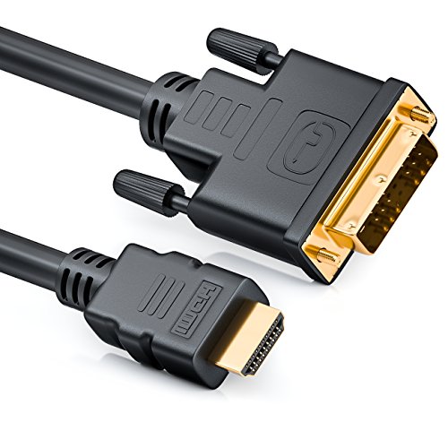 deleyCON 15m HDMI zu DVI Kabel DVI-D DVI-I High Speed 3D Ready Adapterkabel 1080p FULL HD HDTV 3D Beamer Laptop Monitor TV - Schwarz von deleyCON