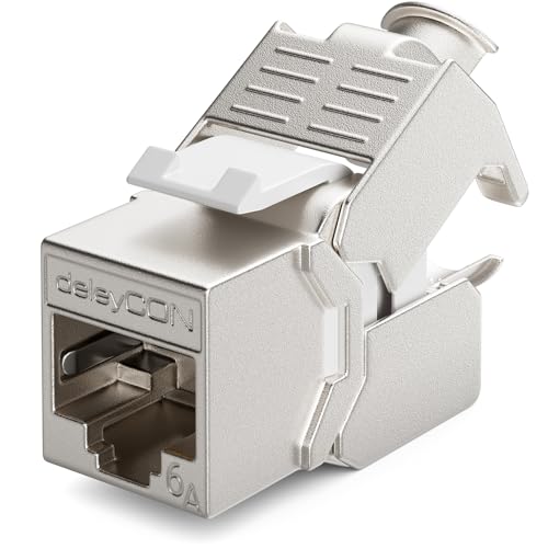 deleyCON 1x CAT6a Keystone Jack Modul Patchkabel Netzwerkkabel Verbinder STP Schirmung RJ45 Buchse Netzwerk Dose Patchpanel Keystonehalterung Erweiterung deleyCON 1x CAT6a Keystone Jack Modul Patchkabel Netzwerkkabel Verbinder STP Schirmung RJ45 Buchse Netzwerk Dose Patchpanel Keystonehalterung Erweiterung von deleyCON