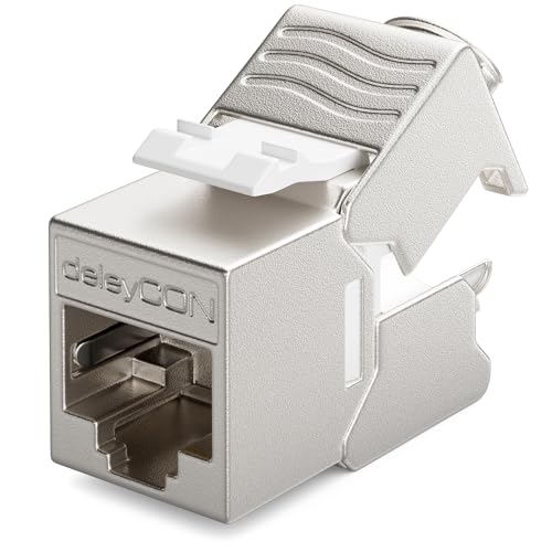 deleyCON 1x MINI Keystone CAT 6a Jack Modul Kurze Version 30 mm (3 cm) Lang 10 GBit/s Vollgeschirmt STP RJ45 Buchse Verbinder Patchkabel Optimal für CAT7 CAT6 CAT6a Netzwerkkabel Dose Patchpanel deleyCON 1x MINI Keystone CAT 6a Jack Modul Kurze Version 30 mm (3 cm) Lang 10 GBit/s Vollgeschirmt STP RJ45 Buchse Verbinder Patchkabel Optimal für CAT7 CAT6 CAT6a Netzwerkkabel Dose Patchpanel von deleyCON