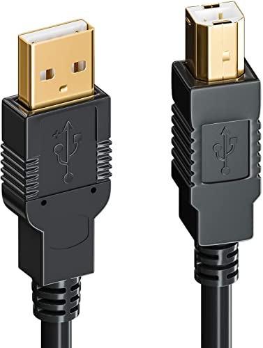 deleyCON 20m Aktives USB Druckerkabel Scannerkabel Datenkabel USB 2.0 A-Stecker zu B-Stecker für Drucker Scanner Fax Multifunktionsdrucker Printer - Schwarz von deleyCON