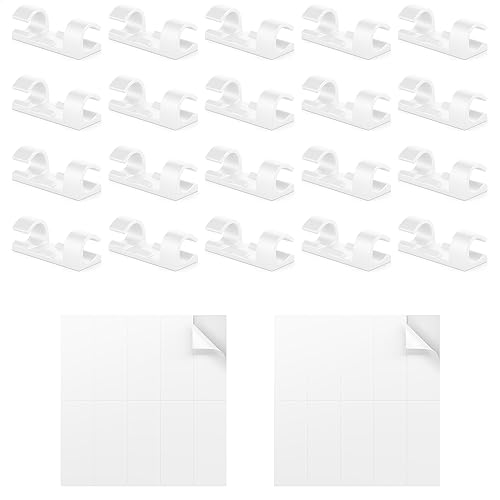 deleyCON 20x Kabelhalter Selbstklebend Kabelhalterung Kabelmanagement Kabelclips Kabelführung Kabel Organizer Kabelklemmen Kabelbefestigung Haushalt Büro Schreibtisch Sockelleiste AS-Kunststoff Weiß deleyCON 20x Kabelhalter Selbstklebend Kabelhalterung Kabelmanagement Kabelclips Kabelführung Kabel Organizer Kabelklemmen Kabelbefestigung Haushalt Büro Schreibtisch Sockelleiste AS-Kunststoff Weiß von deleyCON