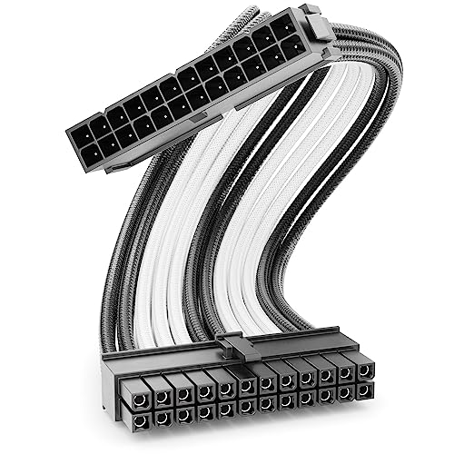 deleyCON 24-Pin ATX Netzteil Kabel Verlängerung 30cm - 18 AWG PSU Mainboard PC Computer Netzteil Nylon Stromkabel Stromversorgung Stecker auf Buchse - Schwarz Weiß deleyCON 24-Pin ATX Netzteil Kabel Verlängerung 30cm - 18 AWG PSU Mainboard PC Computer Netzteil Nylon Stromkabel Stromversorgung Stecker auf Buchse - Schwarz Weiß von deleyCON