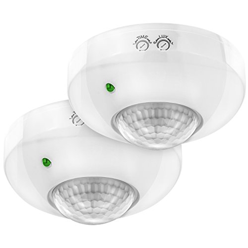 deleyCON 2X Infrarot Bewegungsmelder Aufputz Deckenmontage Innenbereich Lichtsteuerung 360° Arbeitsfeld 6m Reichweite eingebauter Lichtsensor Weiß deleyCON 2X Infrarot Bewegungsmelder Aufputz Deckenmontage Innenbereich Lichtsteuerung 360° Arbeitsfeld 6m Reichweite eingebauter Lichtsensor Weiß von deleyCON
