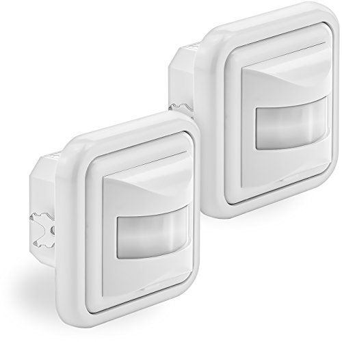 deleyCON 2X Infrarot Bewegungsmelder Unterputz Wandmontage Innenbereich Lichtsteuerung 160° Arbeitsfeld 9m Reichweite eingebauter Lichtsensor Weiß deleyCON 2X Infrarot Bewegungsmelder Unterputz Wandmontage Innenbereich Lichtsteuerung 160° Arbeitsfeld 9m Reichweite eingebauter Lichtsensor Weiß von deleyCON