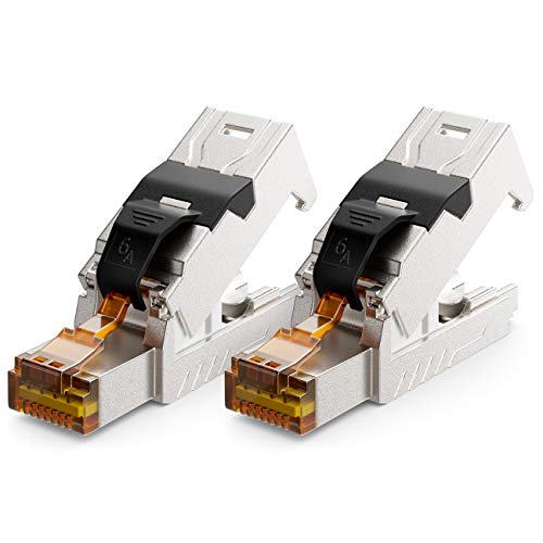 deleyCON 2x RJ45 Stecker 10 Gbit/s Werkzeuglos Schneidklemme LSA für LAN Ethernet Verlegekabel - für Netzwerkkabel CAT6a CAT7 CAT7a CAT8 PoE Kabel Geschirmt Metallgehäuse deleyCON 2x RJ45 Stecker 10 Gbit/s Werkzeuglos Schneidklemme LSA für LAN Ethernet Verlegekabel - für Netzwerkkabel CAT6a CAT7 CAT7a CAT8 PoE Kabel Geschirmt Metallgehäuse von deleyCON