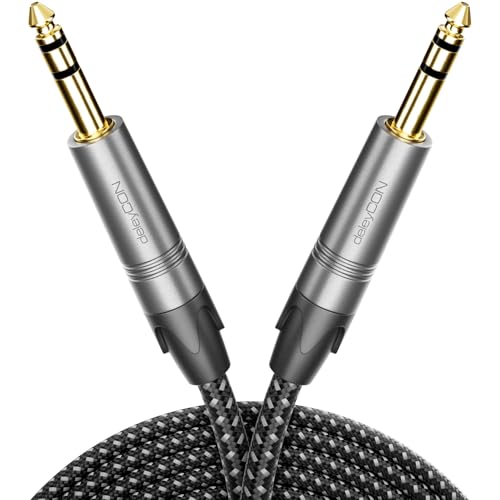 deleyCON 3,0m Instrumentenkabel Klinkenkabel 6,35mm auf 6,35mm Klinke TRS (Stereo) AUX - Studio Qualität - aus reinem OFC Kupfer (AWG24) - für Verstärker Mixer E-Gitarre Bass Keyboard von deleyCON