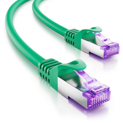deleyCON 3,0m CAT7 Netzwerkkabel - 10 Gigabit - RJ45 Patchkabel Ethernet Kabel (Kupfer, SFTP PiMF Schirmung) - für Highspeed LAN DSL Switch Modem Router Patchpanel CAT7 CAT6 CAT5 - Grün deleyCON 3,0m CAT7 Netzwerkkabel - 10 Gigabit - RJ45 Patchkabel Ethernet Kabel (Kupfer, SFTP PiMF Schirmung) - für Highspeed LAN DSL Switch Modem Router Patchpanel CAT7 CAT6 CAT5 - Grün von deleyCON