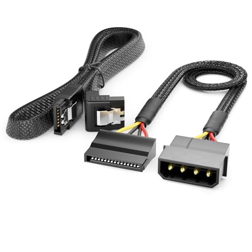 deleyCON 30cm 4-Pin Molex auf 15-pin SATA Kabel Set inkl. SATA-Kabel 60cm gewinkelt - SATA 3 Datenkabel 6 Gbit/s - Mainboard Festplatte HDD SSD PC Stromversorgung - Schwarz deleyCON 30cm 4-Pin Molex auf 15-pin SATA Kabel Set inkl. SATA-Kabel 60cm gewinkelt - SATA 3 Datenkabel 6 Gbit/s - Mainboard Festplatte HDD SSD PC Stromversorgung - Schwarz von deleyCON