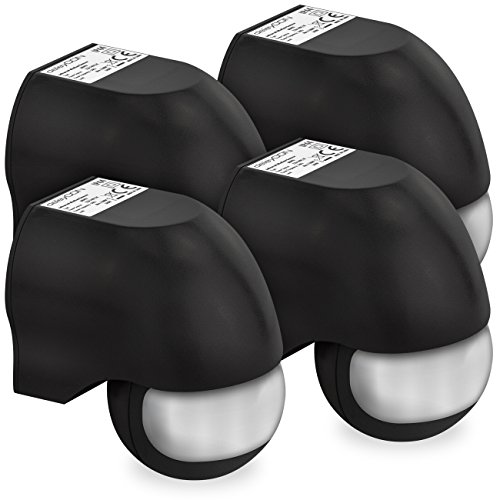 deleyCON 4X Infrarot Bewegungsmelder Aufputz Wandmontage Innen Außen Spritzwassergeschützt Drehbar Neigbar 180° Arbeitsfeld 12m Reichweite Schwarz deleyCON 4X Infrarot Bewegungsmelder Aufputz Wandmontage Innen Außen Spritzwassergeschützt Drehbar Neigbar 180° Arbeitsfeld 12m Reichweite Schwarz von deleyCON